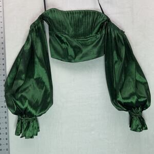 Lovers and Friends Fraya Off-the-Shoulder Top in Emerald Green Small
